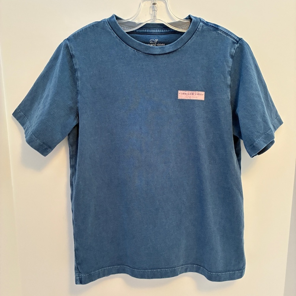 Vineyard Vine Boy's Classic Logo Box Short Sleeve Tee Moonshine Size S